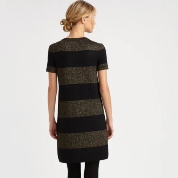 Kate Spade Freyda Metallic Sparkle Stripe Mini Dress | Size Medium - Picture 2 of 11